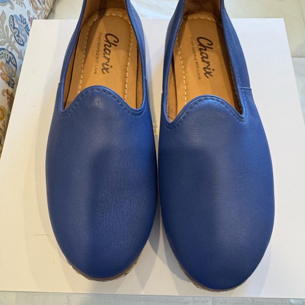 Charix Vibrant Blue Leather Loafers